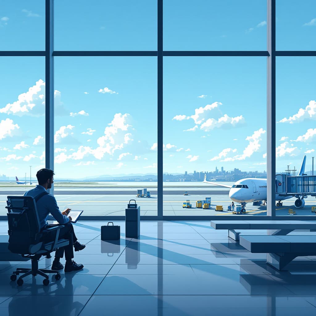 AI generated: a company transportation near by airport