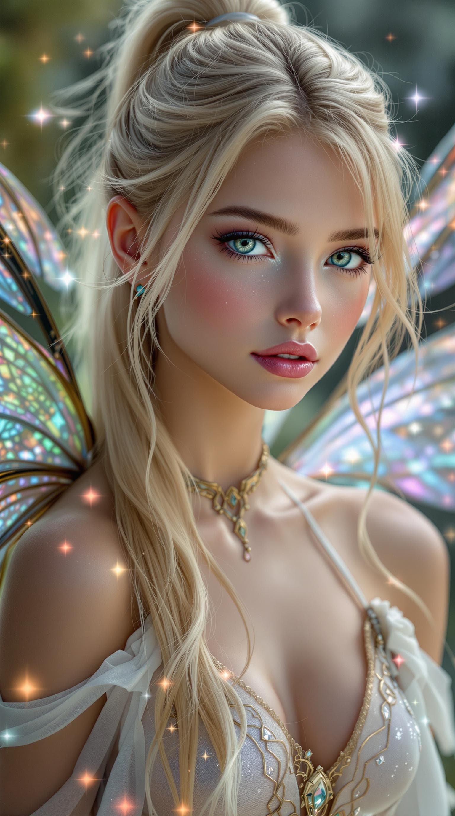 AI generated: a professional photo of a exceptionally beautiful girl Fairy tween (full Body),(futuristic),(masterp...