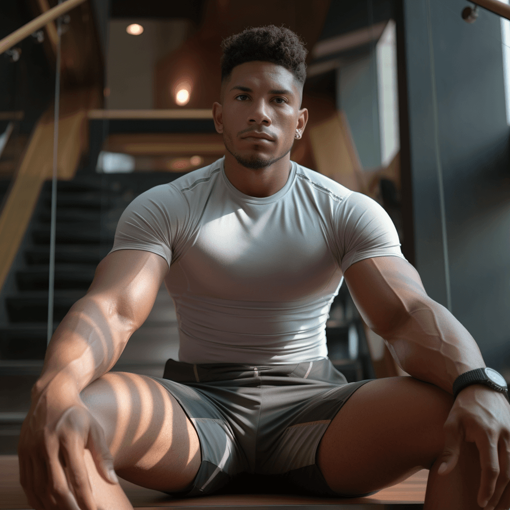 AI generated: Far-Shot Angle, elegant, fitness, perfect body, athletic, handsome, man, no blemishes, male, Never k...