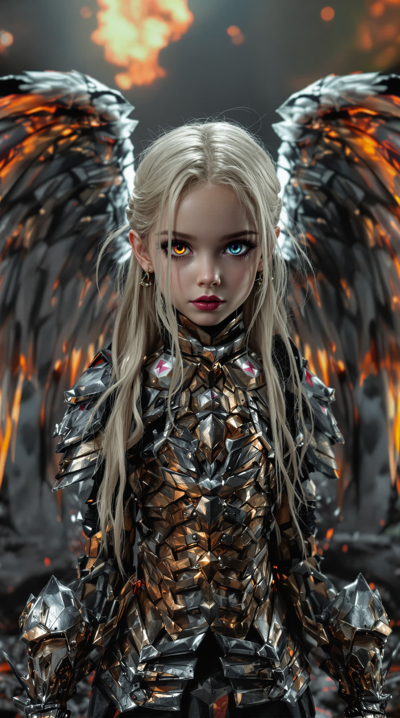 AI generated: A professional photograph captures an extraordinarily beautiful 7-year-old girl, portrayed as the an...