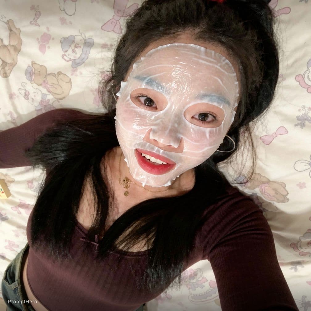 AI generated: Cum on her face .