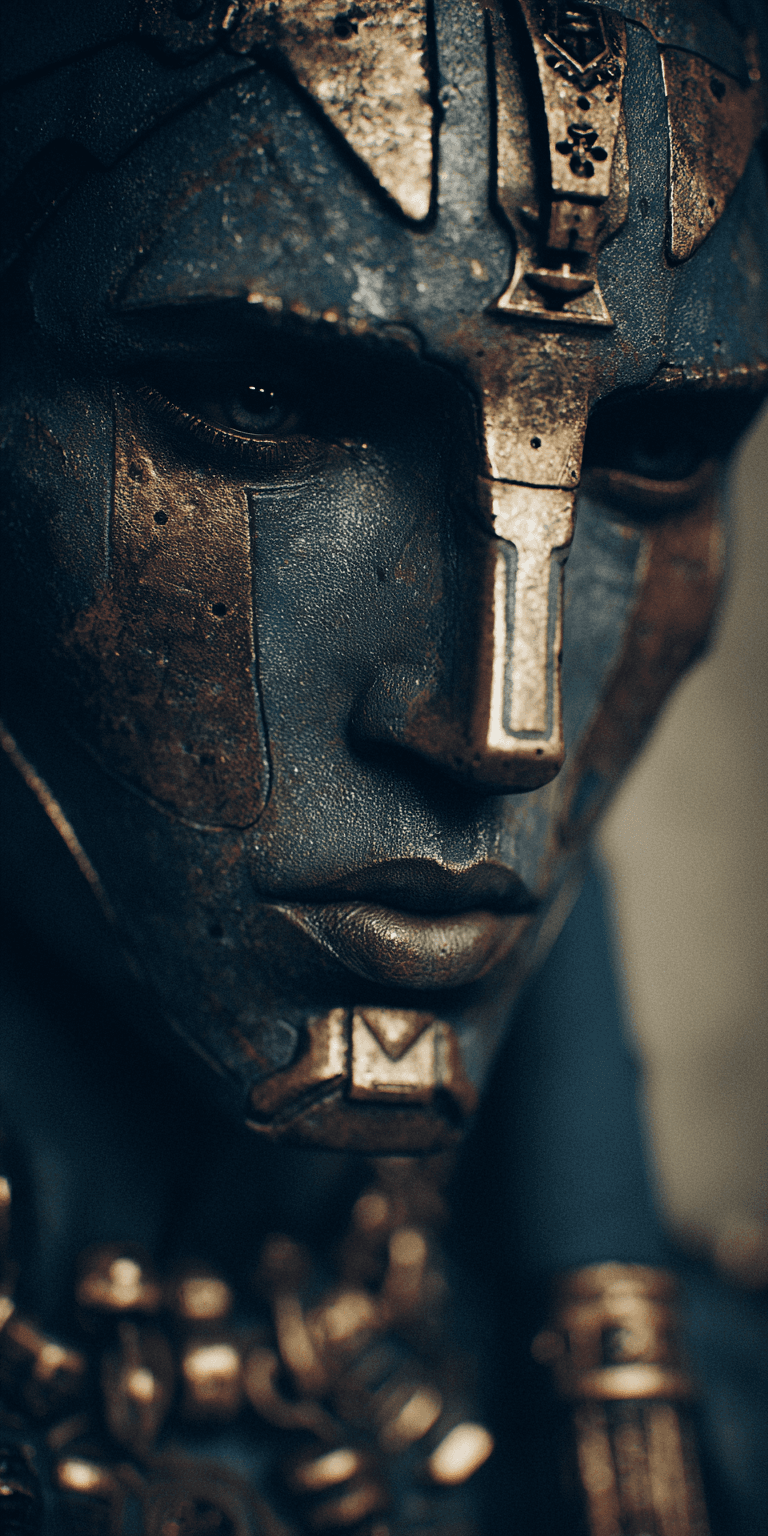 AI generated: an abstract head with animallike features, in the style of futuristic cyberpunk, highly detailed ill...