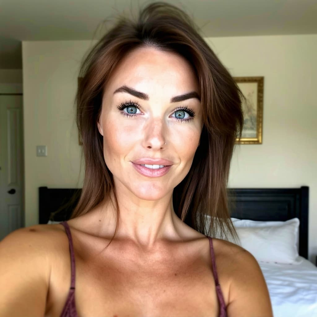 AI generated: Female sexual selfi naturally dressed 
