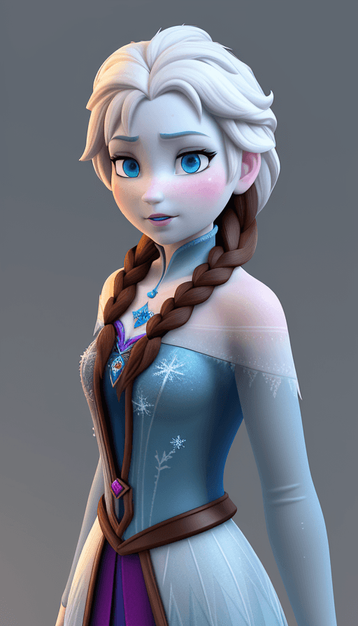 AI generated: frozen anna 3d model
