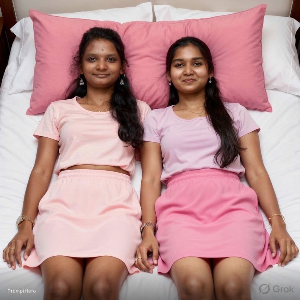 AI generated: wear teansparent bikii lying on the white bed with pink pillow