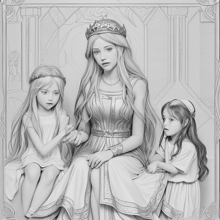 AI generated: Create a coloring page for children aged 3 to 6, depicting the biblical story from 2 Kings 6:24 to 7...