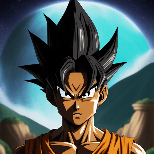 AI generated: san goku from dragonball z black african skin --s 250 --niji 5
