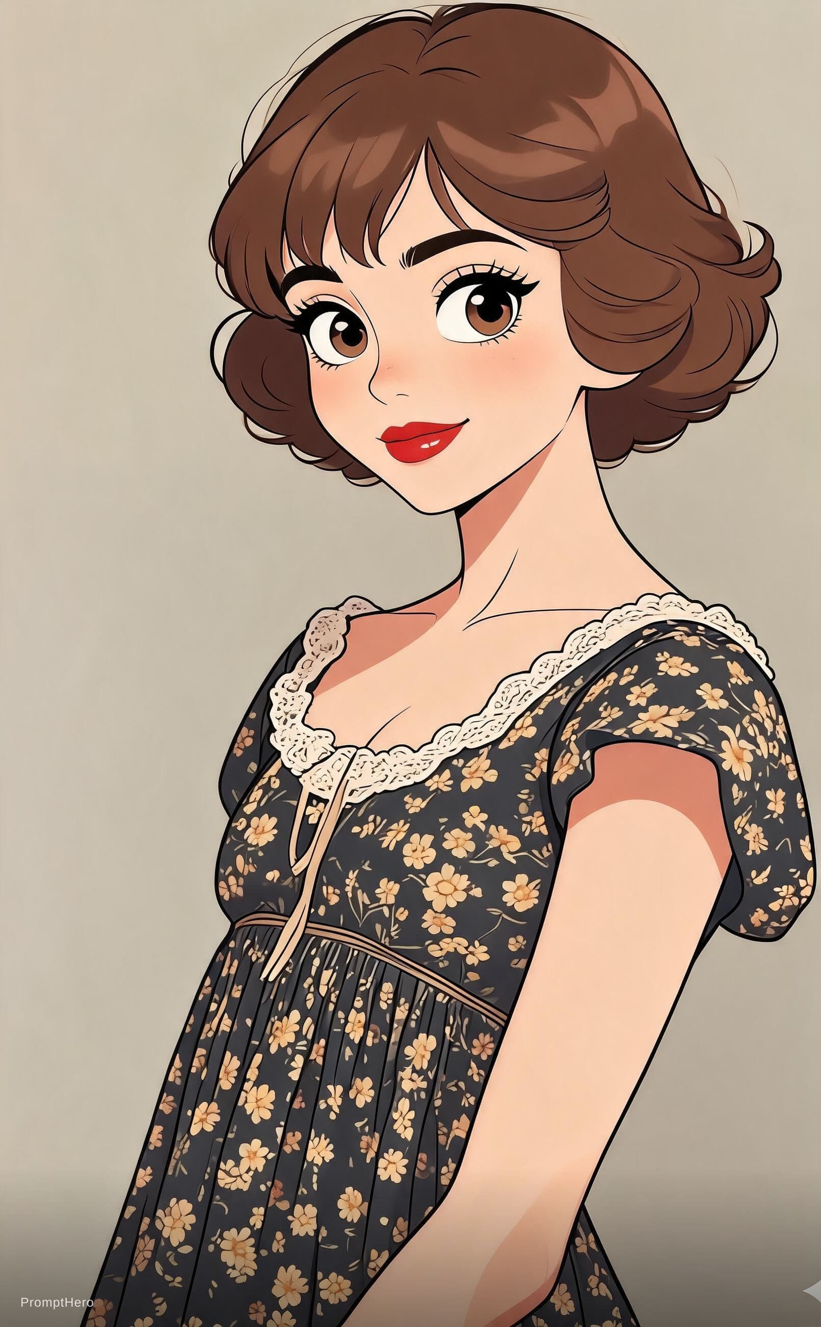 AI generated: Audrey Hepburn caricature  --niji 5