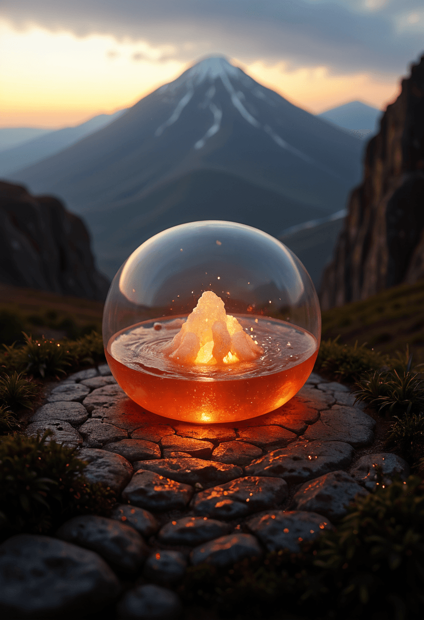 AI generated: cinematic film still An alien city built into the side of a living crystal mountain,its structures g...