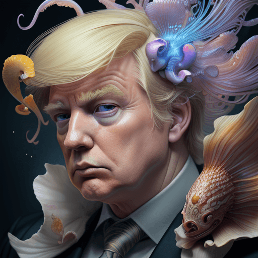AI generated: digital art, fantasy portrait of donald trump with sweat pouring off him, by james jean, by ross tra...
