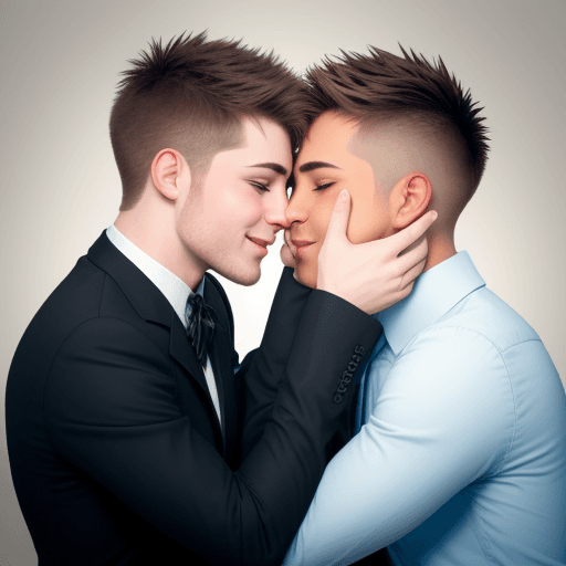 AI generated: Two gay guys in love 