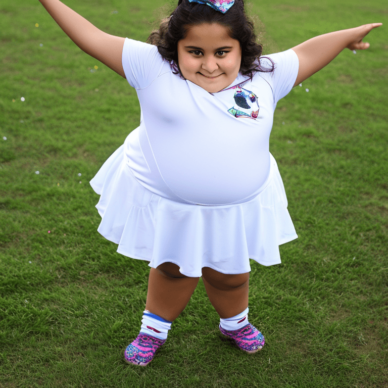 AI generated: ((1 girl, elementary school girl, cute, short, very chubby, very fat, heavyset, morbidly obese littl...