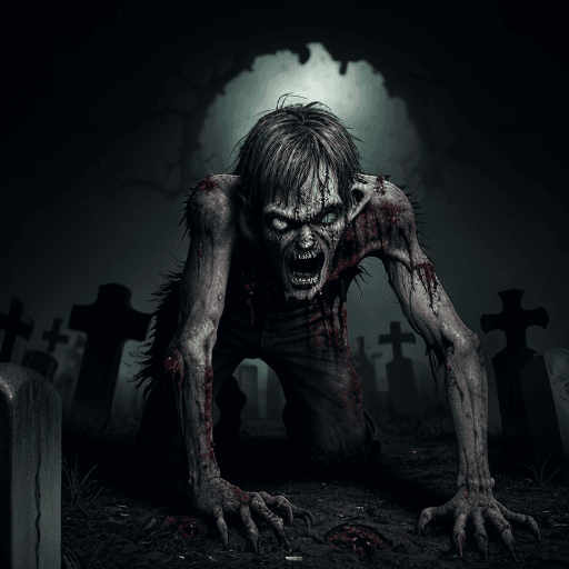 AI generated: 
Zombie is crawling from his grave, cemetery, ultra-high detailed, dynamic lights, creepy,8k photo, ...