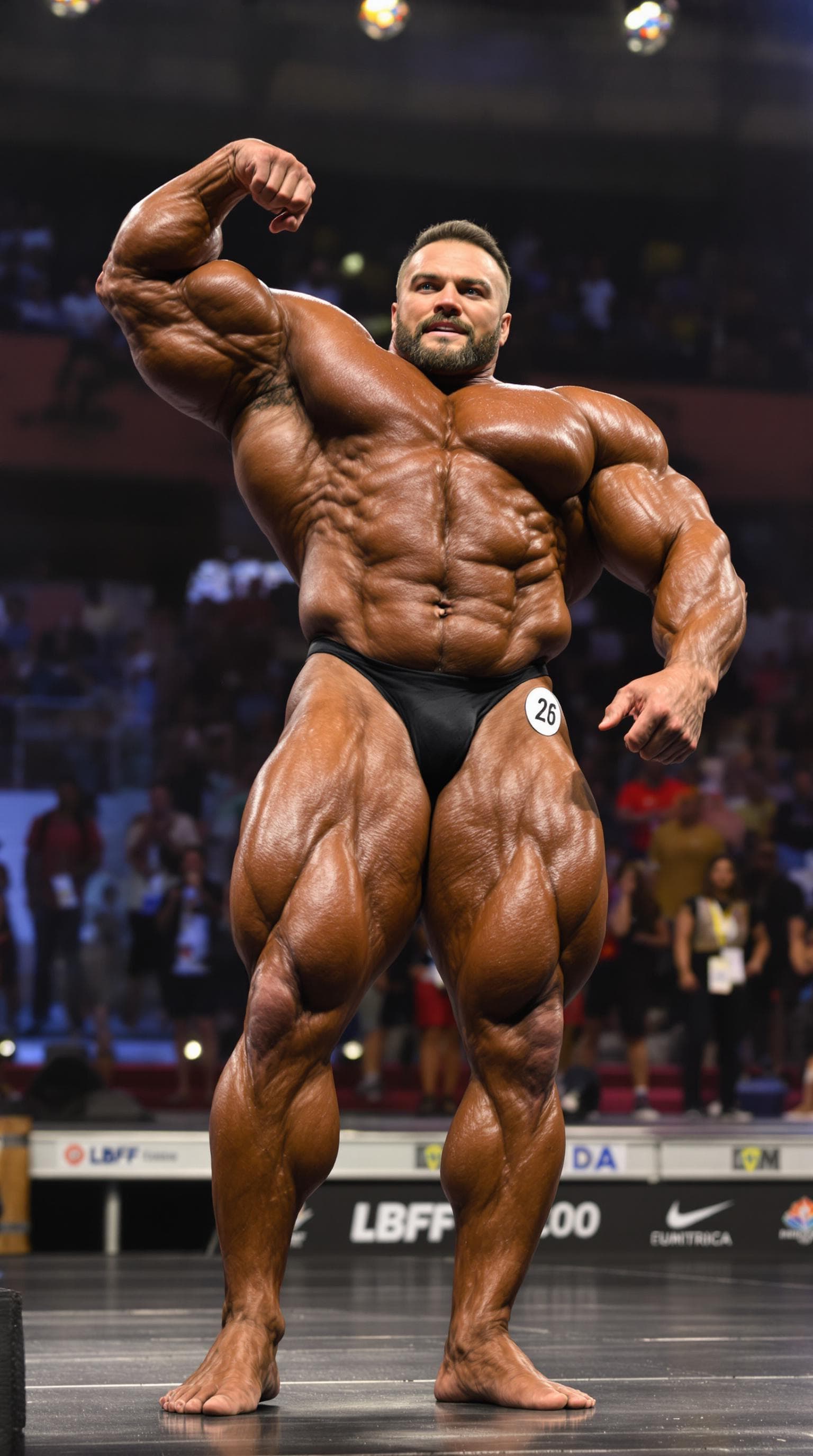 AI generated: A gigantic, ultra-dry, super-heavyweight-level, extremely muscular and hairy American (Caucasian) Cl...