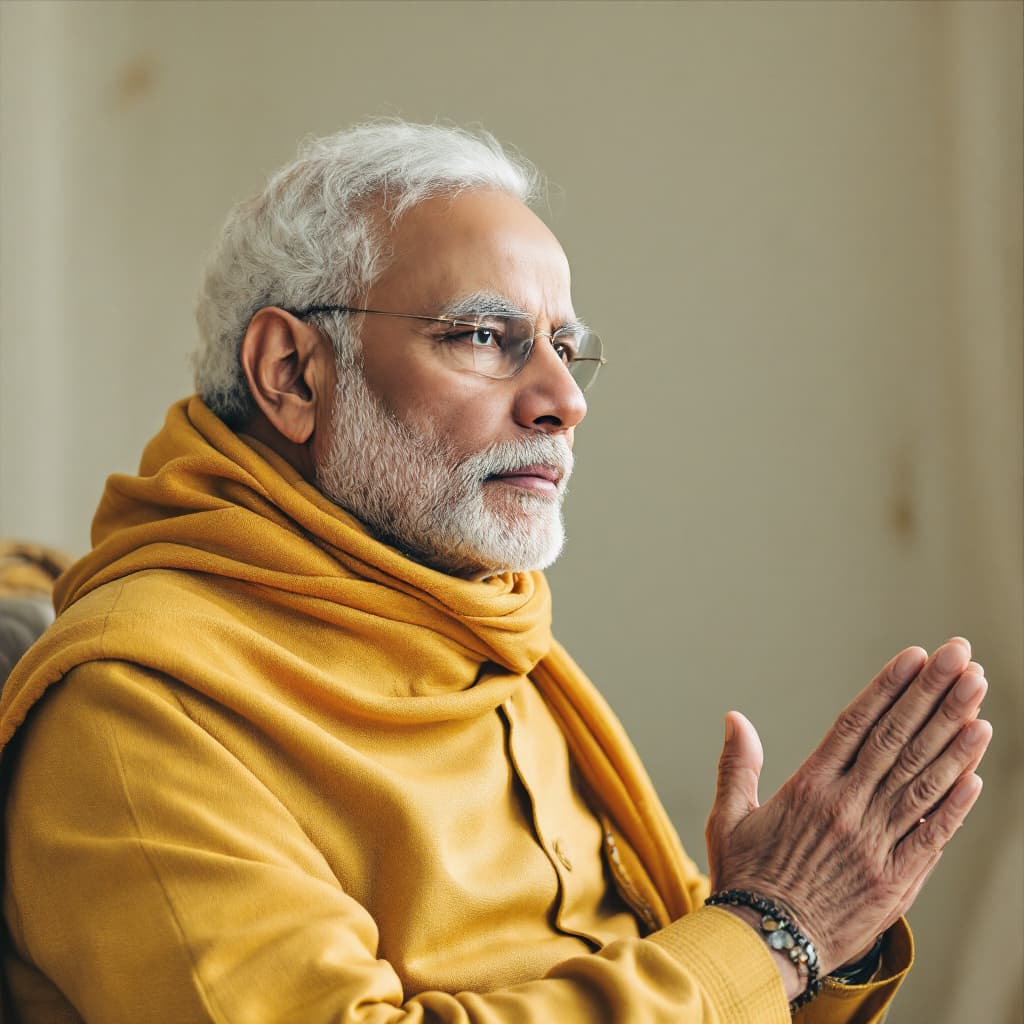 AI generated: narendra modi half body photography