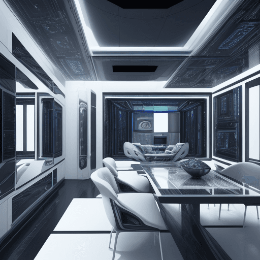 AI generated: HOME INTERIOR, EXTREMELY FUTURISTIC, no one had ever seen before, hyper-detailed, hyper-intricate, a...