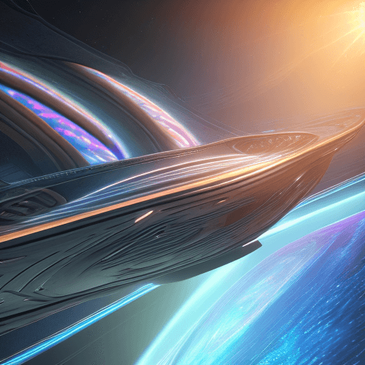 AI generated: Photo of a ultra realistic Cinematic shot of a sleek starship, intricate details visible, navigating...