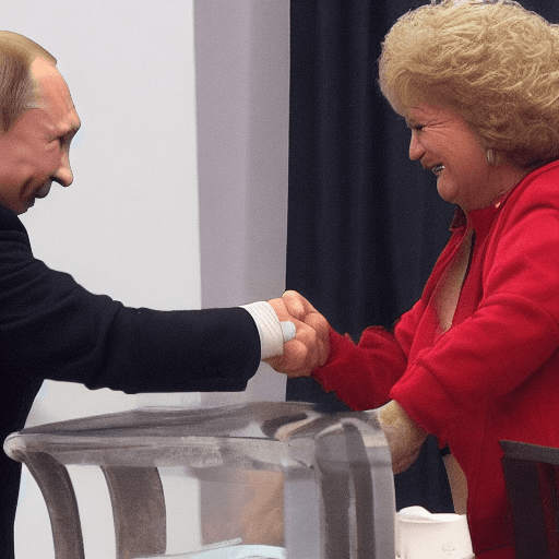 AI generated: Russians are shaking hands