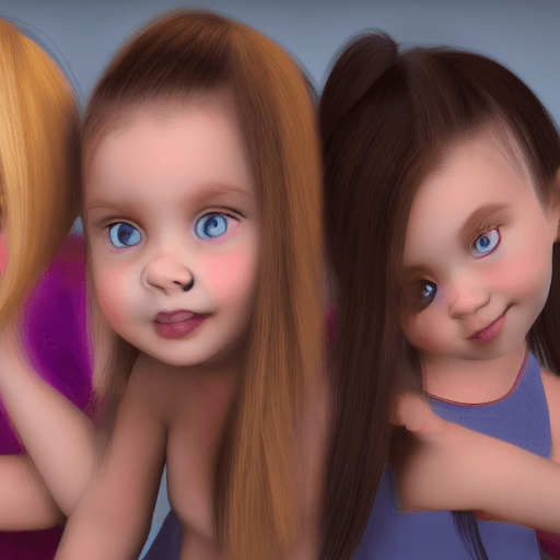 AI generated: cute little girls, stylish hair, hd, 8k
