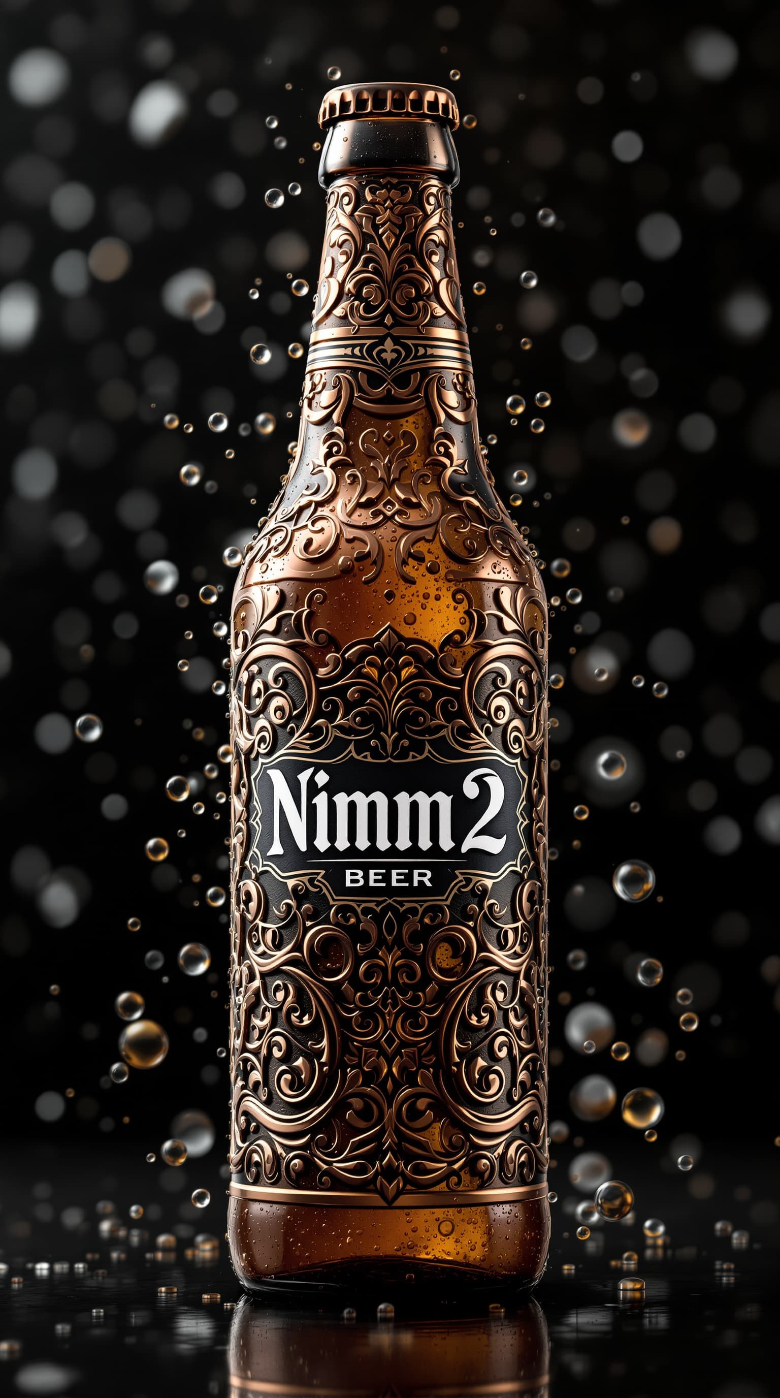 AI generated: Create a highly detailed, ultra-realistic advertising poster for a limited-edition 0.5-liter brown b...