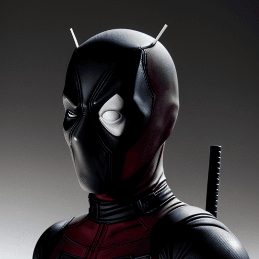 AI generated: photo illustration deadpool looking horror and funny mind-bending sculptures, realistic hyper-detail...