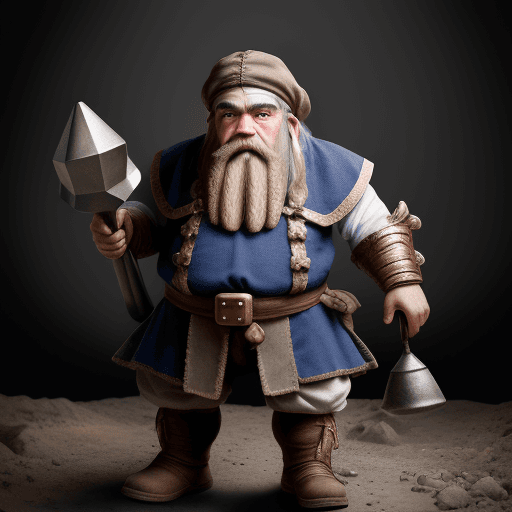 AI generated: Ultra high resolution photography of a medieval, male, Dwarf, Miner