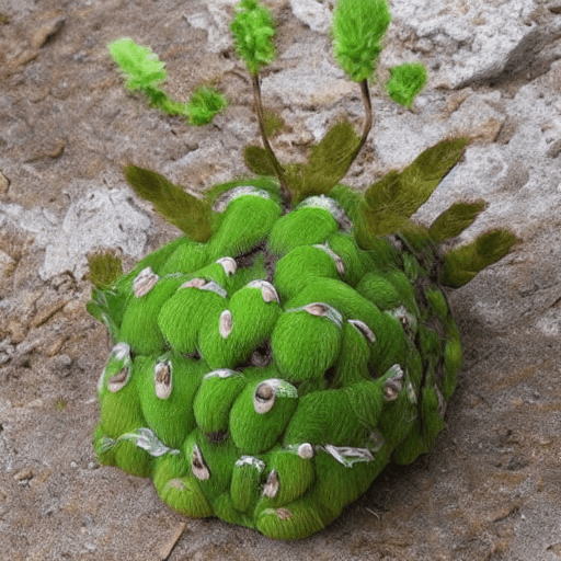 AI generated: a hybrid between an animal and a plant. This creature is called a "Florent. It has a body composed o...