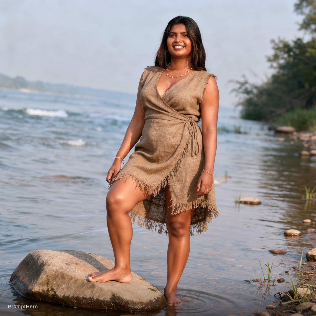 AI generated: <IMAGE_COMPOSITION>
	<COSPLAY_THEMES_MODEL>A young Indonesian widow, curvy with 34G melon-sized brea...
