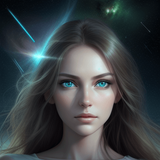 AI generated: hyper realistic model of a woman's face, dreaming look, green eyes, looking at camera, million thoug...