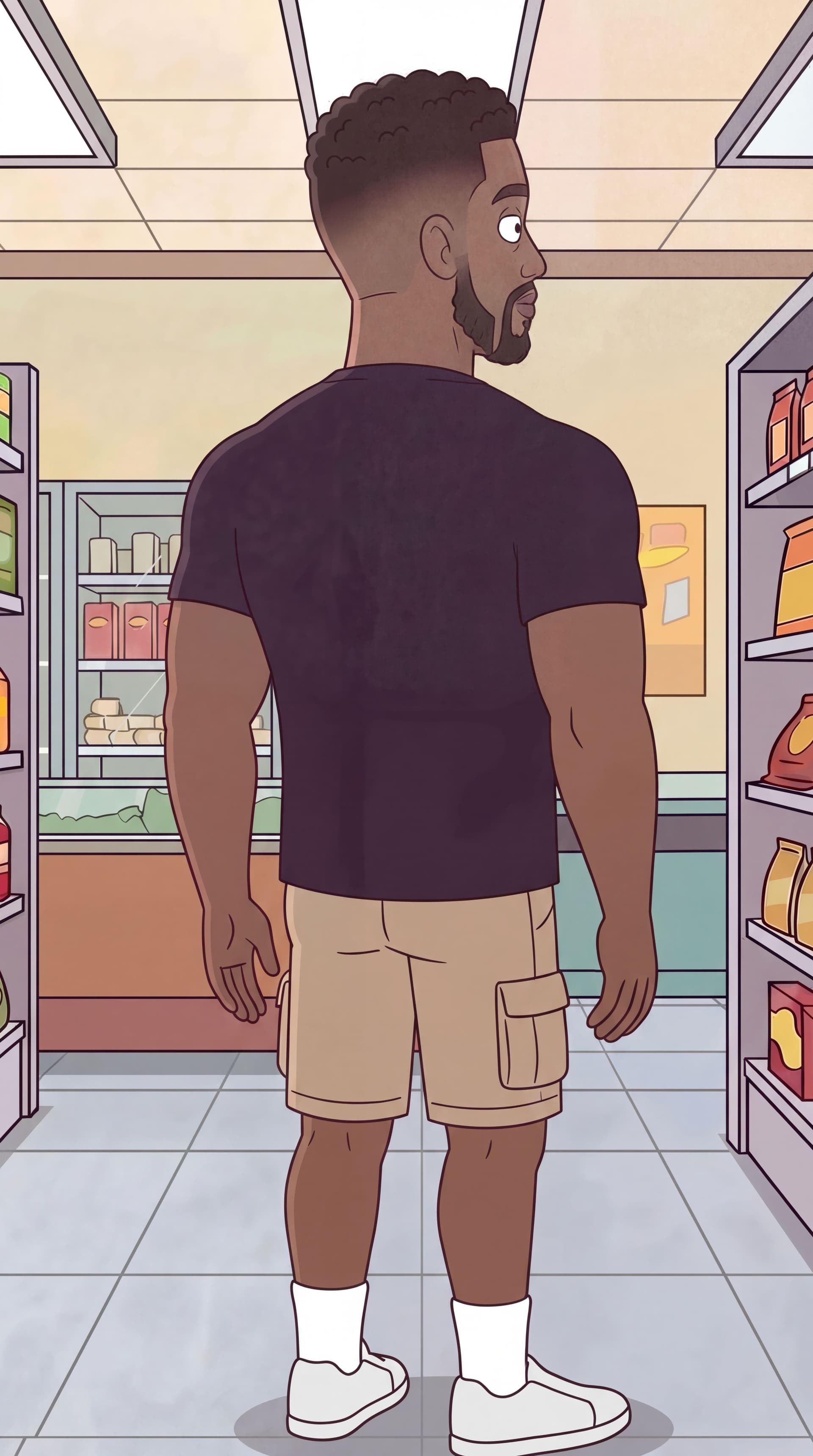 AI generated: add the side beard it sohuld have a little rare side beard like reference 2. Translate the side bear...