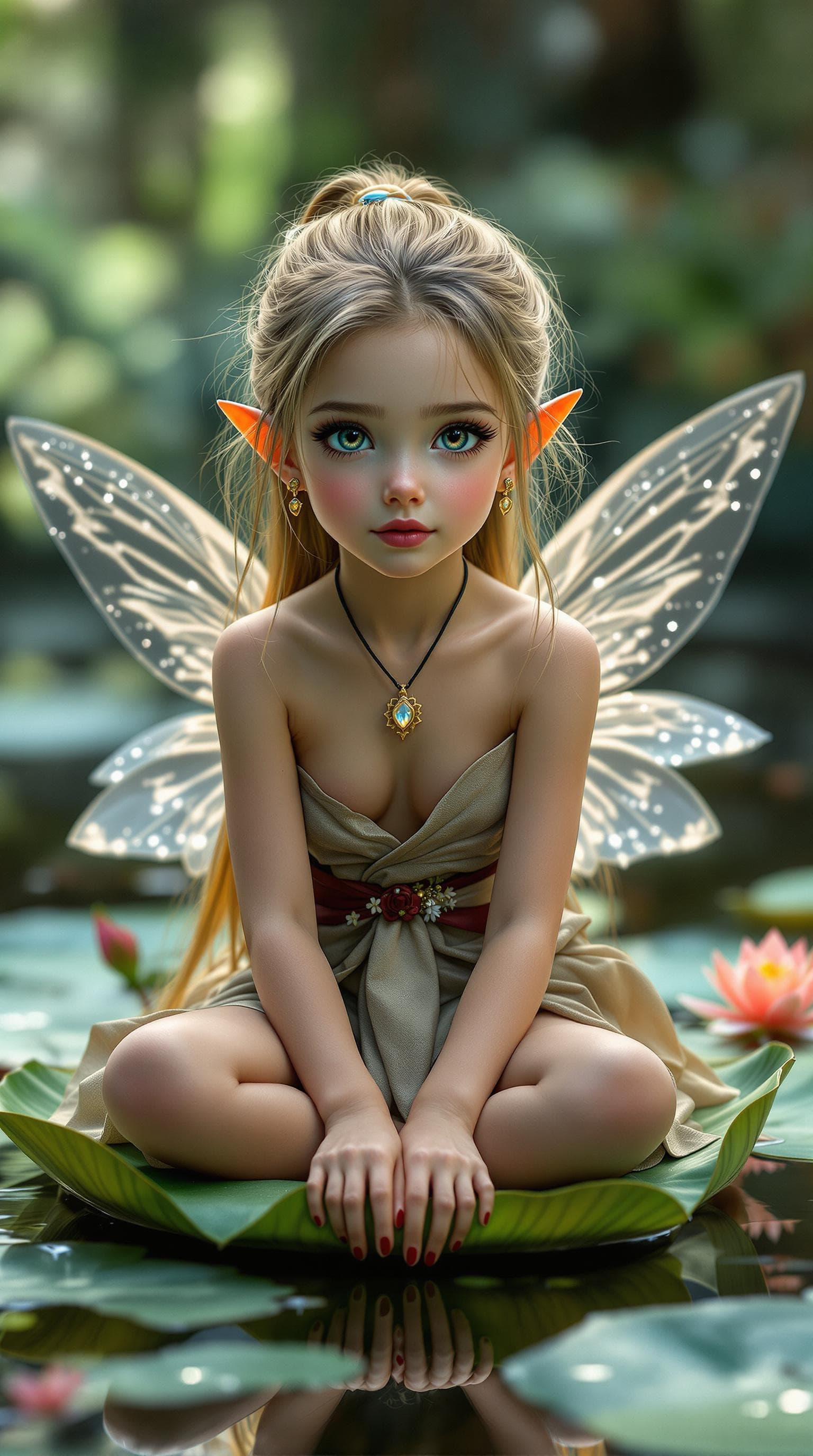 AI generated: a professional photo of a exceptionally beautiful girl in the world (age 7), (seven year old), tiny ...