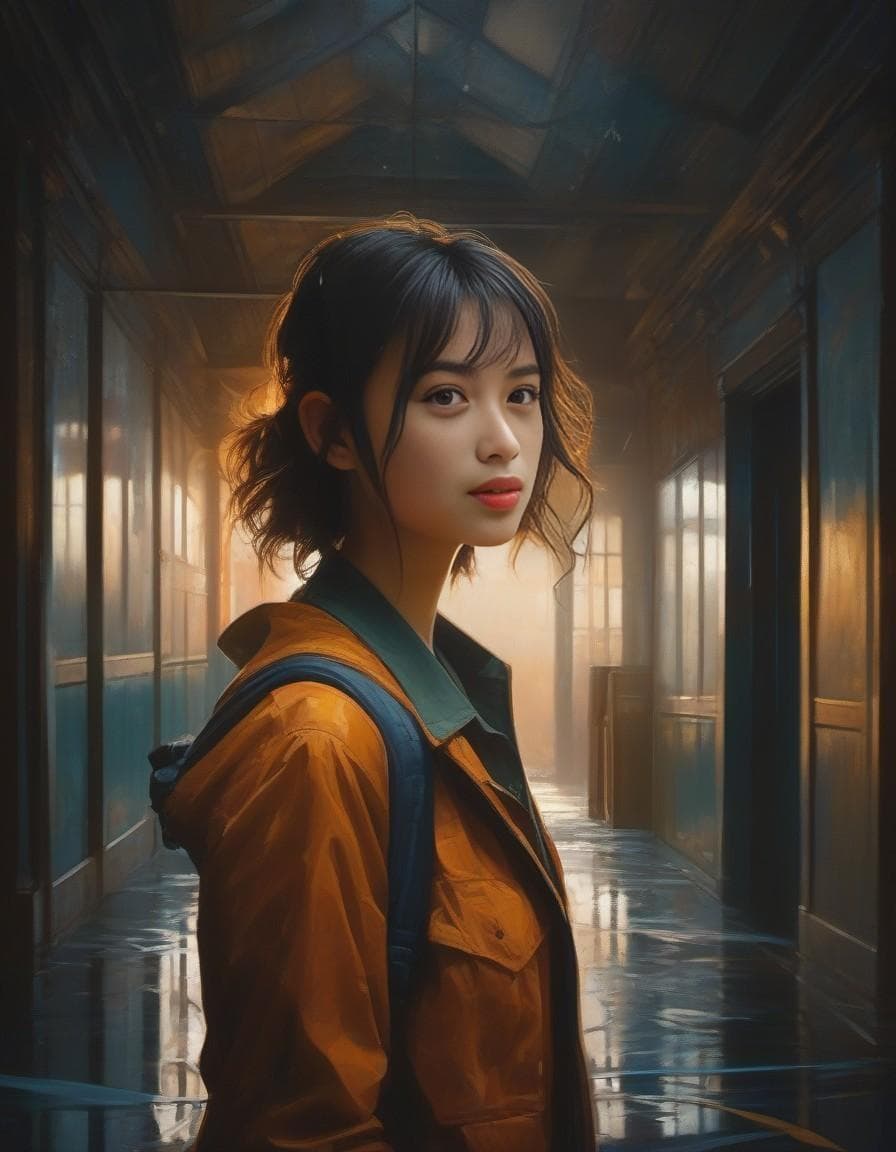 AI generated: modelshoot style, school bag, (extremely detailed CG unity 8k wallpaper), (full shot body photo of t...