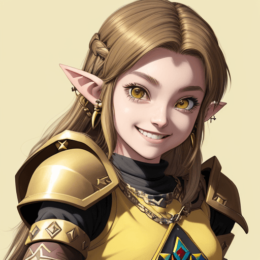 AI generated: Drawing of a young girl in the art style of the Legend of Zelda themed art: Linked Universe with sho...