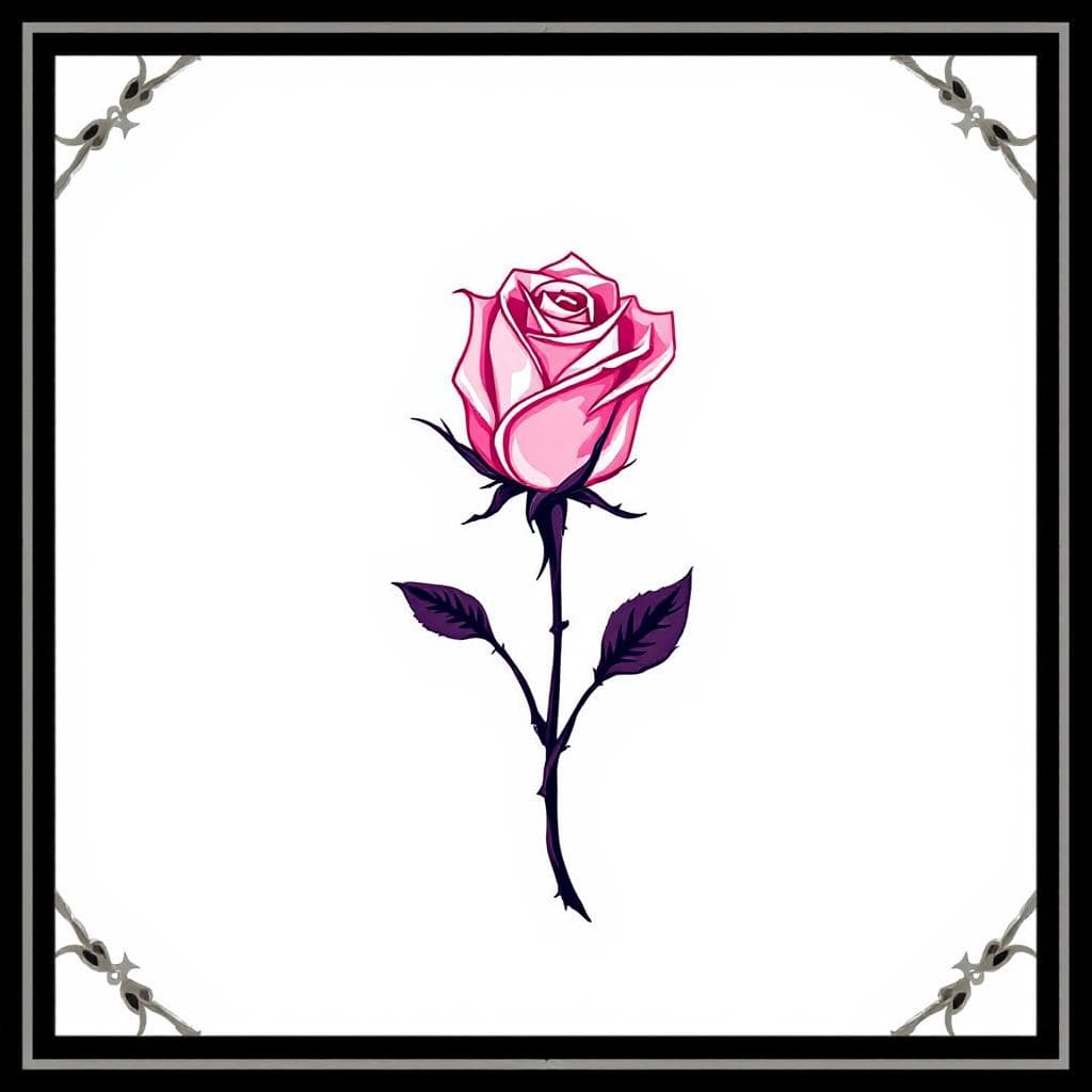AI generated: Create an Emblem of the 14 High Fashion Dominarcs (Beauty & Presence). Emblem: A rose with a blade f...