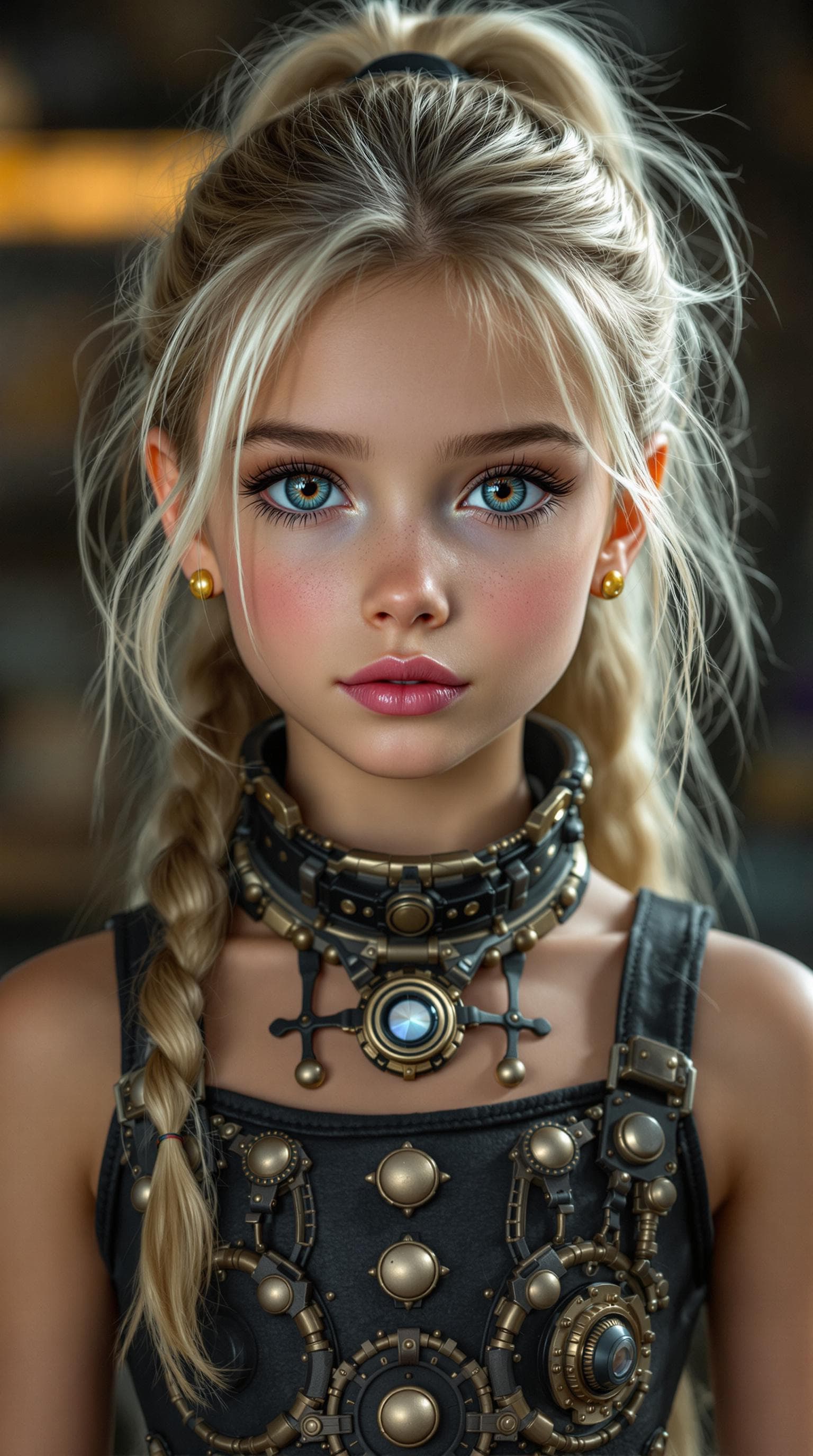 AI generated: a professional photo of a exceptionally beautiful girl in the world (age 7), (seven year old), highl...