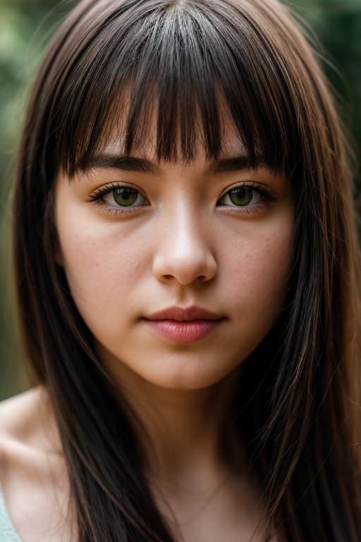 AI generated: a close up of a woman with long hair, a character portrait by tadashi nakayama, pexels contest winne...
