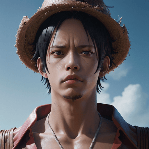 AI generated: Anime character luffy from One Piece octane render, trending on attestation,t symmetrical artwork. c...