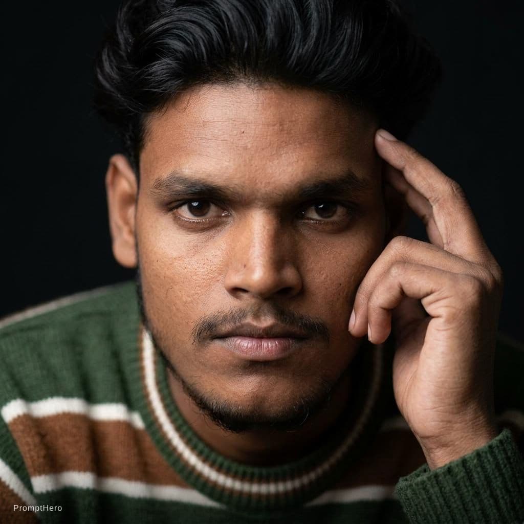 AI generated: Create a movie-level ultra-realistic photo of a upload image of young man. The face matches the refe...