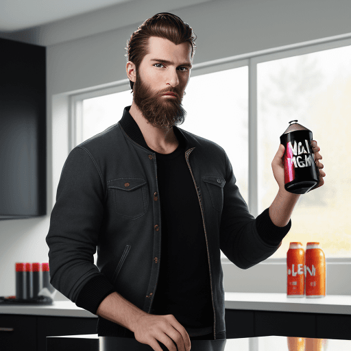 AI generated: high definition photo, photorealism, high definition, highest quality, man in his early 30s holding ...
