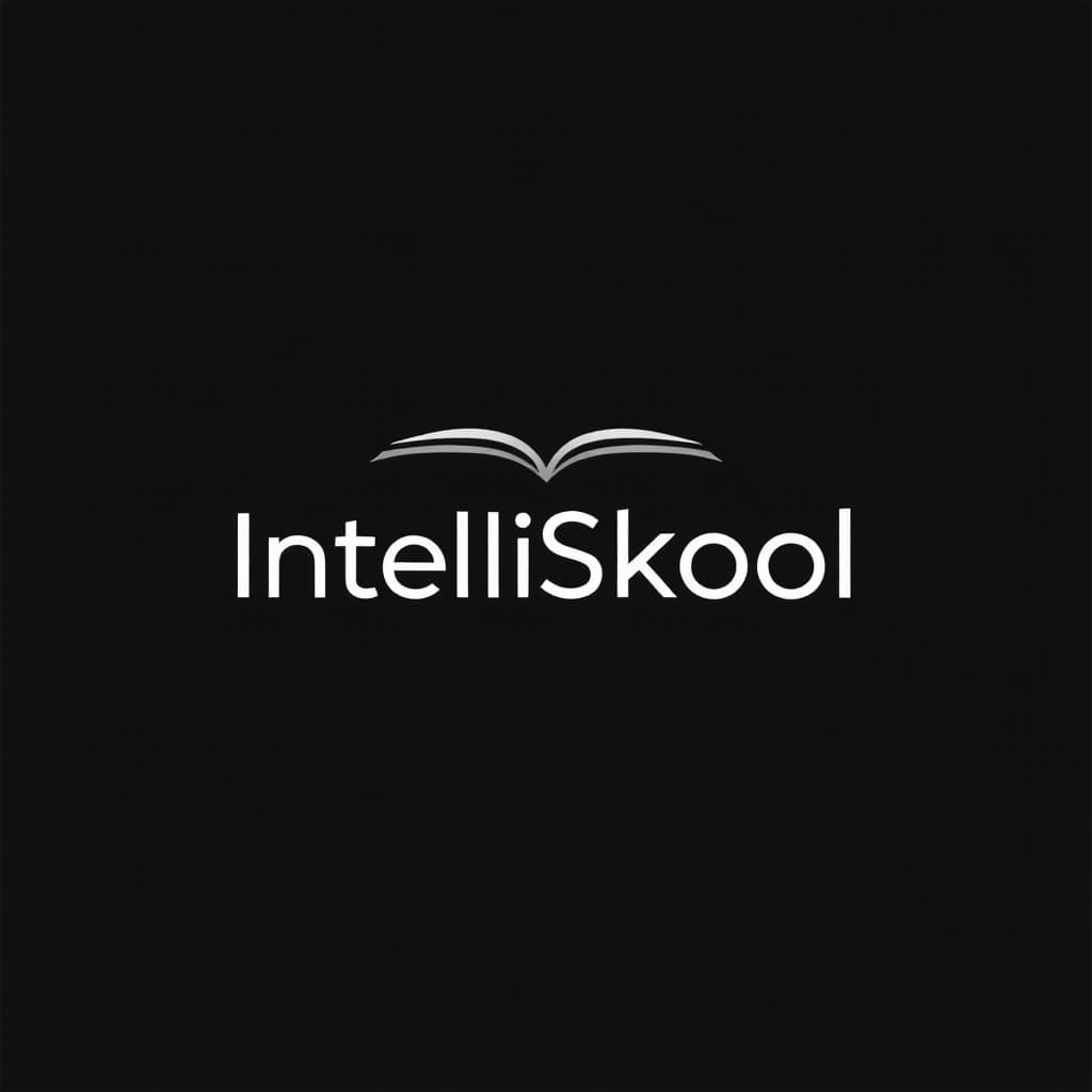 AI generated: A modern and professional logo for 'IntelliSkool', featuring an icon of a book symbol, representing ...