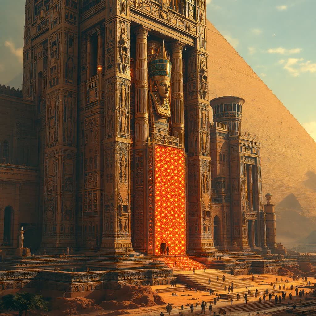 AI generated: Create a largest highest tallest Egyptian civilizations, futuristic Egyptian civilizations, futurist...