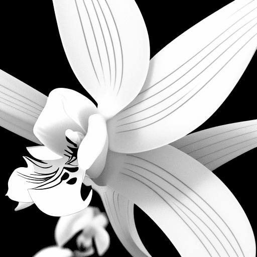 AI generated: Orchid black and white illustration