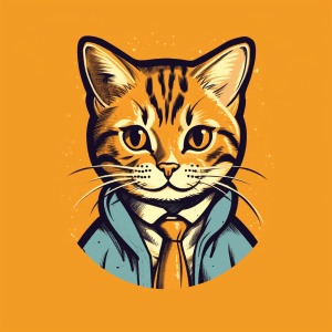 AI generated: Animal-themed cat T-shirt vector, vintage manga style, colored by Herge, vibrant, high-quality, clea...
