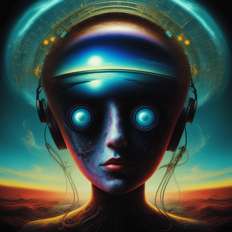 AI generated: music Album cover picture, surreal art, oil picture,  electronic music