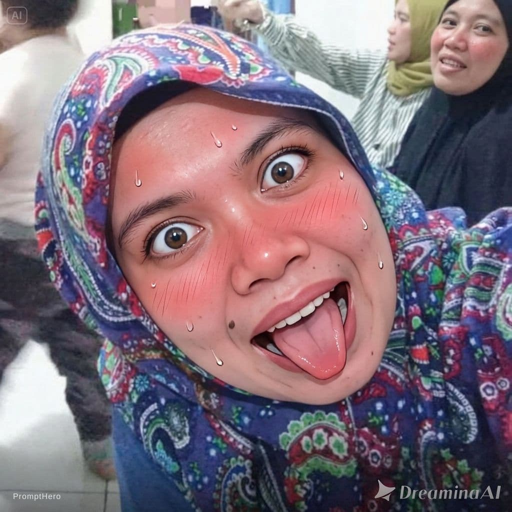 AI generated: Aheago face with eyes staring at the camera