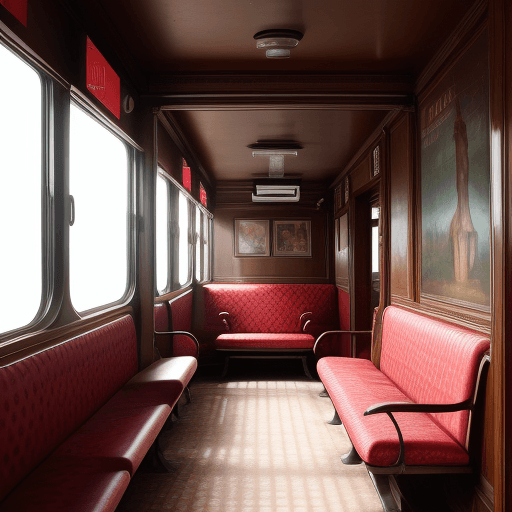 AI generated: High resolution photography interior design, of an urbar railway seat
