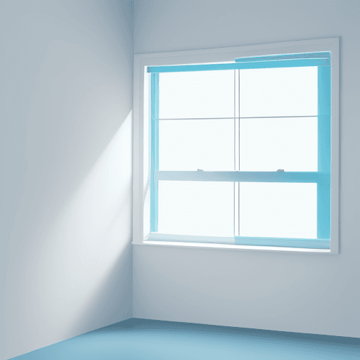 AI generated: clean blue tinted aesthetic window with white background in 16:9 size