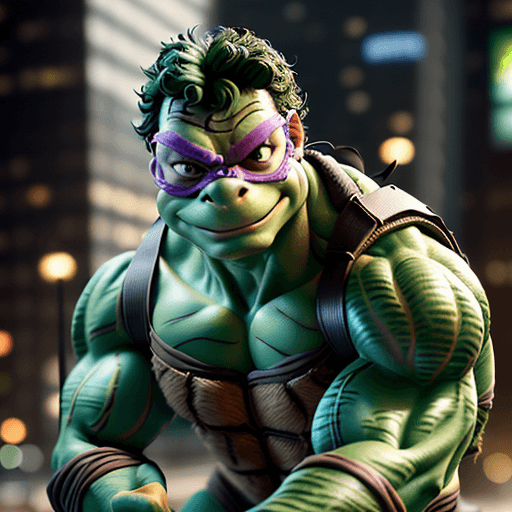 AI generated: Rafael from Teenage Mutant Ninja Turtles, professional portrait, hyper realistic, ultra detailed pho...