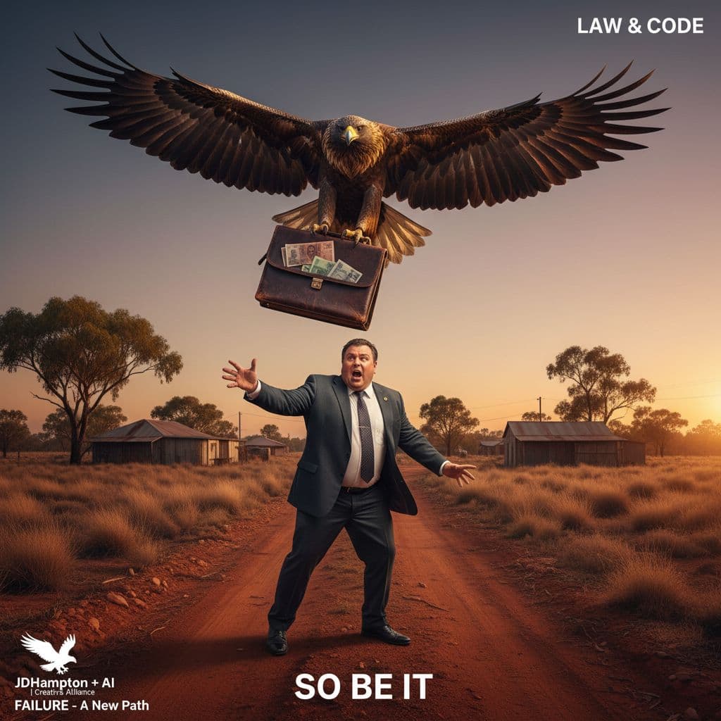 AI generated: Wildlife photograph captures the moment of a 130kg male fancy pants politician from Canberra travell...