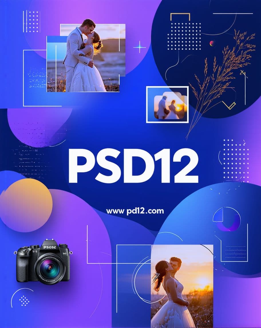 AI generated: A modern and visually striking graphic design promoting PSD files, Photoshop Designs, and PSD Templa...